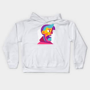 Abstract Portrait Shapes Person Kids Hoodie